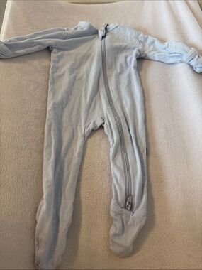 Kyte BABY Light Blue Zip Footed One-Piece